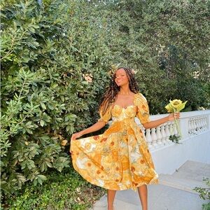 Selkie Tea Rose Sunflowers Dress